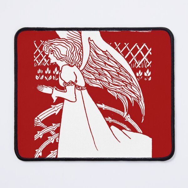 Item preview, Aubrey Beardsley Christmas Angel Red designed and sold by Pixelchicken.