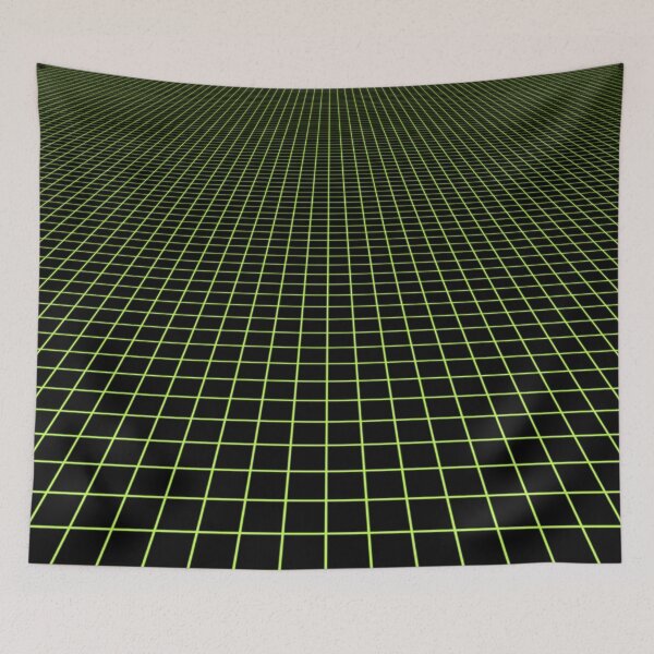 Item preview, toxic green grid designed and sold by frauenbrauen.