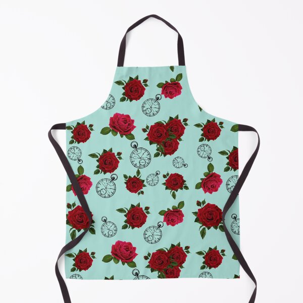 Item preview, red roses, clocks and green background designed and sold by bohemedesign.