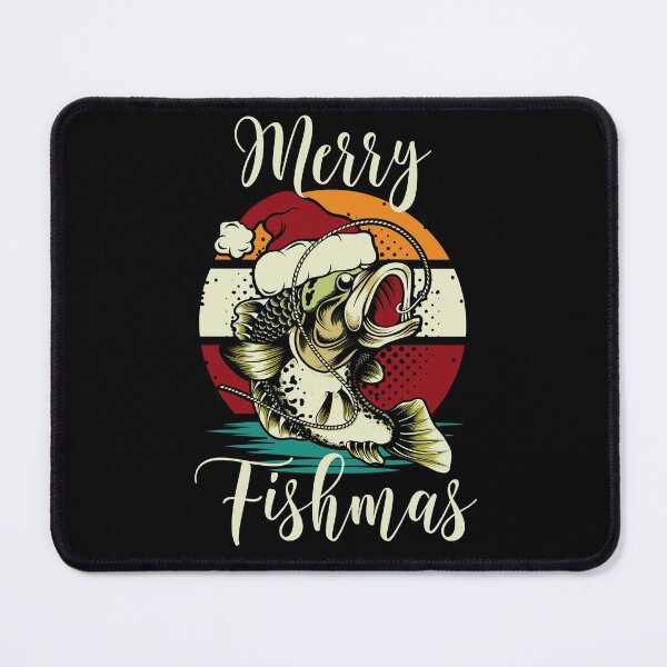 Item preview, Merry Fishmas | Funny Vintage Bass Fish Santa Christmas Fishing  designed and sold by InkItStudio.