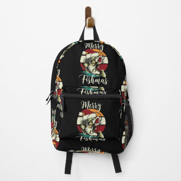 Item preview, Merry Fishmas | Funny Vintage Bass Fish Santa Christmas Fishing designed and sold by InkItStudio.