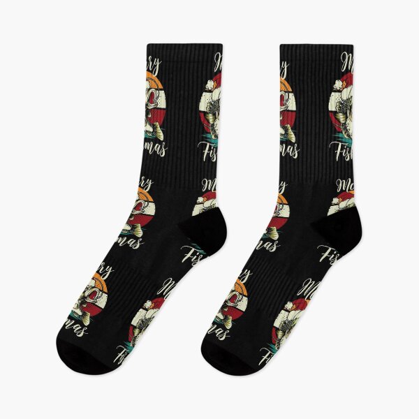 Item preview, Merry Fishmas | Funny Vintage Bass Fish Santa Christmas Fishing  designed and sold by InkItStudio.