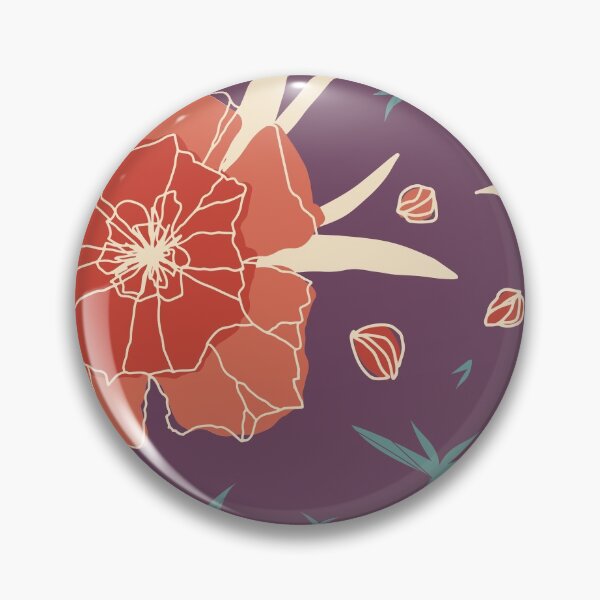 Item preview, Purple and orange flower pattern designed and sold by SimpleLee.