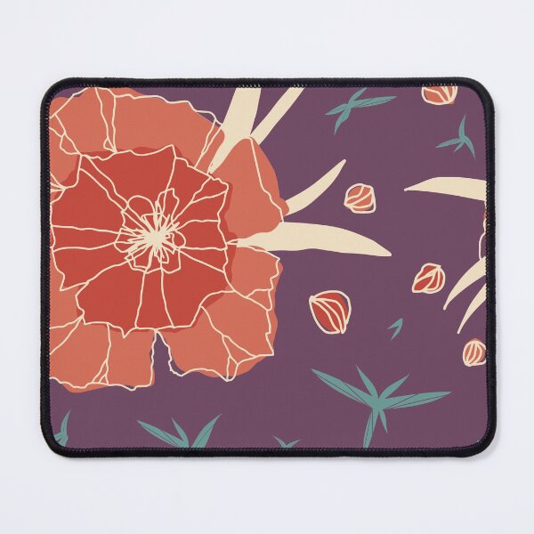 Item preview, Purple and orange flower pattern designed and sold by SimpleLee.