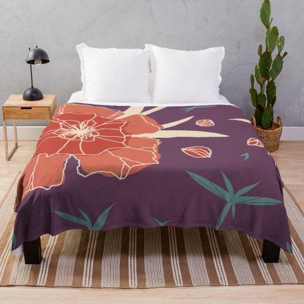 Item preview, Purple and orange flower pattern designed and sold by SimpleLee.