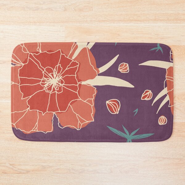 Item preview, Purple and orange flower pattern designed and sold by SimpleLee.