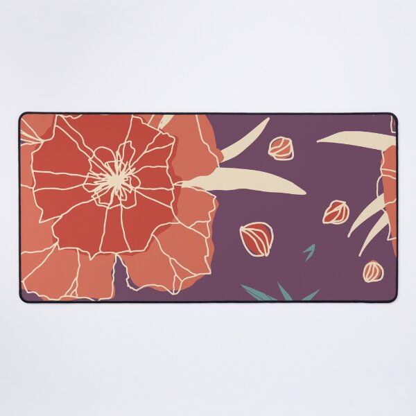 Item preview, Purple and orange flower pattern designed and sold by SimpleLee.