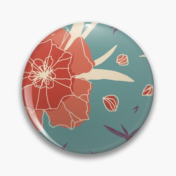 Item preview, Green and orange flower pattern designed and sold by SimpleLee.