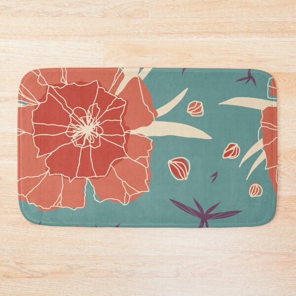 Item preview, Green and orange flower pattern designed and sold by SimpleLee.