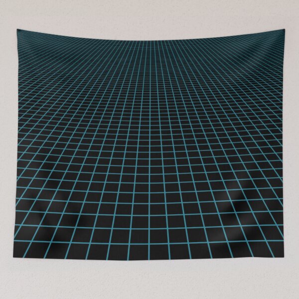 Item preview, teal neon grid designed and sold by frauenbrauen.