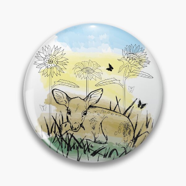 Item preview, Watercolour Fallow Baby Deer Line Art designed and sold by CJAura by Claire Jane Johnson.