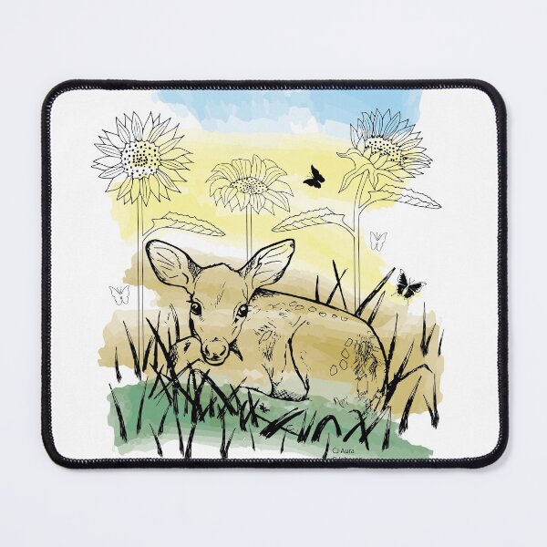Item preview, Watercolour Fallow Baby Deer Line Art designed and sold by CJAura by Claire Jane Johnson.