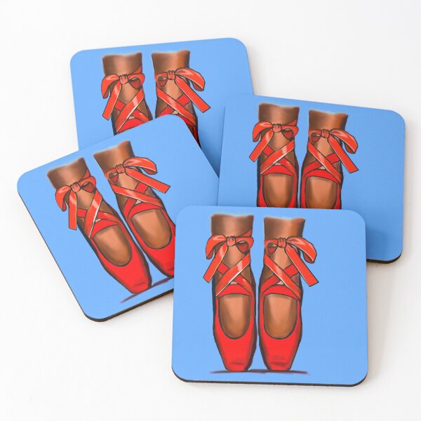 Item preview, Ballet shoes - brown skin ballerina in ballet pointe shoes with ribbon laces designed and sold by Artonmytee.