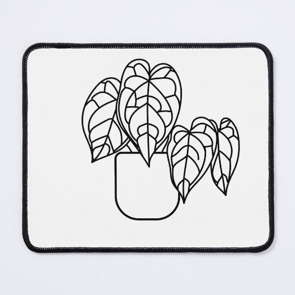 Item preview, Anthurium crystallinum plant b&w designed and sold by abigailsommer1.