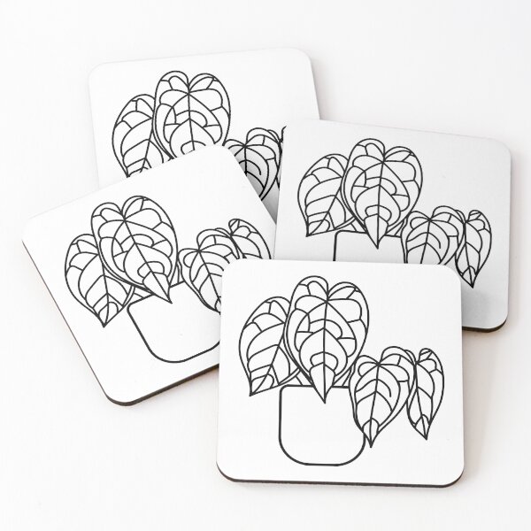 Item preview, Anthurium crystallinum plant b&w designed and sold by abigailsommer1.