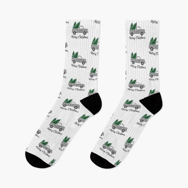 Artikelvorschau, Frohe Weihnachten Weißer Buffalo Plaid Truck Grüne Plaid Weihnachtsbäume entworfen und verkauft von Rabbitti.