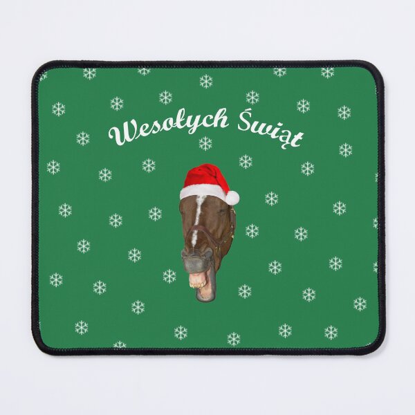 Wesołych Świąt śmiejący się koń Mouse Pad