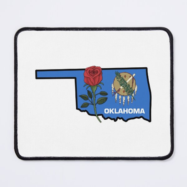 Item preview, State of Oklahoma Flag with State Flower Rose designed and sold by Gsallicat.