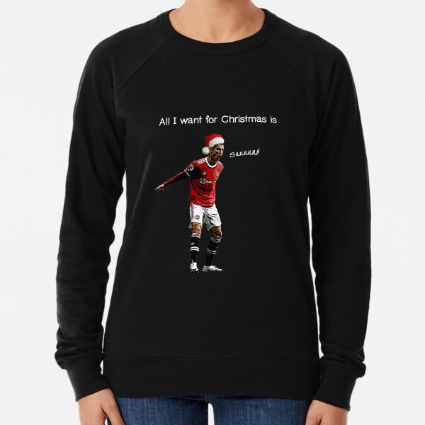 Man Utd and Ronaldo inspired Christmas sweater/jumper/t-shirt design Lightweight Sweatshirt