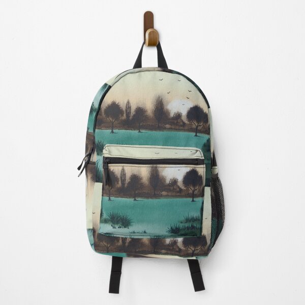 Item preview, scenic landscape sunset over woodland landscape designed and sold by pollywolly.