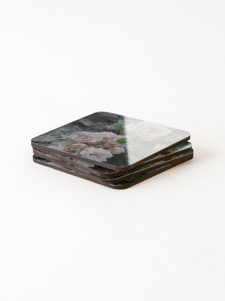 Thumbnail 4 of 5, Coasters (Set of 4), Pink Roses designed and sold by KathyChung.