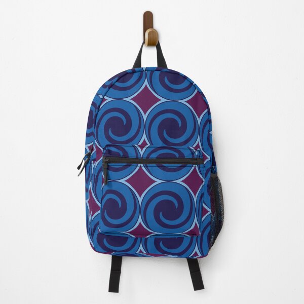 Item preview, Pattern of Blue Earthy Swirl with Plum Colored Diamonds designed and sold by ThePurpleFrog.
