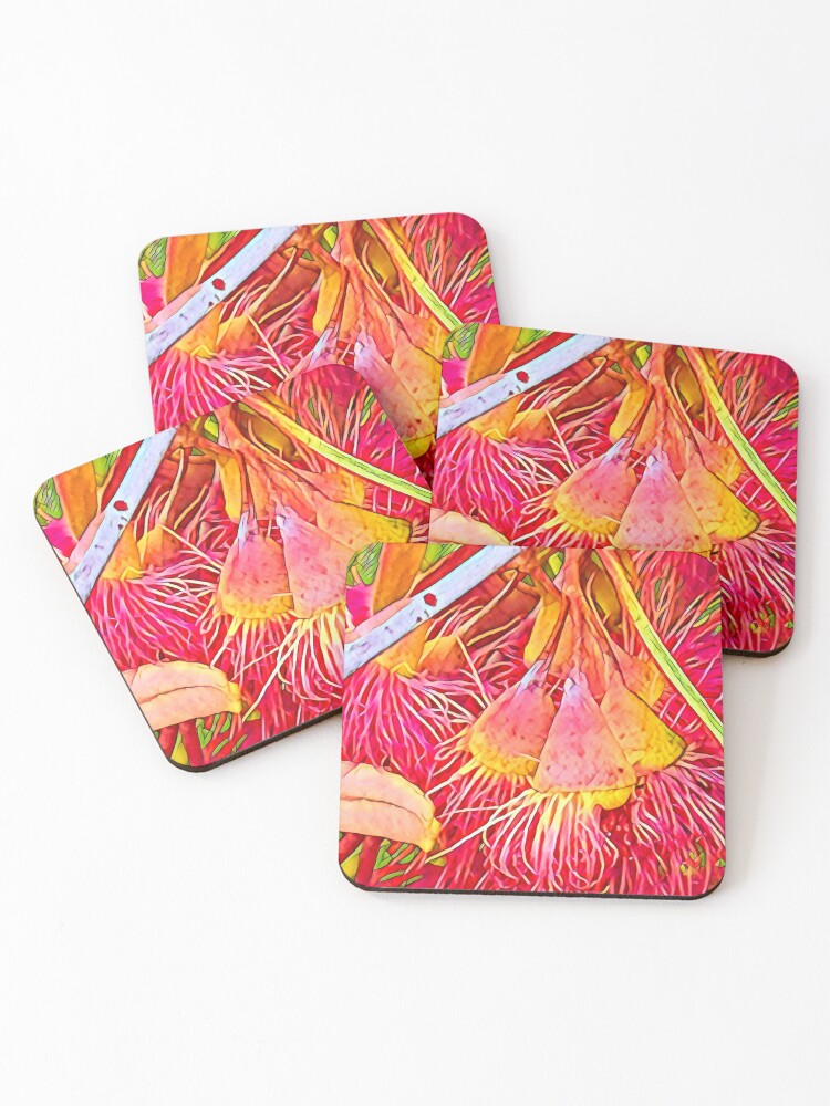 Thumbnail 1 of 5, Coasters (Set of 4), Orange Gums designed and sold by RandaRubyRed.