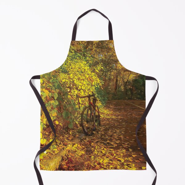 Item preview, Biking during fall season on a road full of leaves - designed and sold by FelCastro.