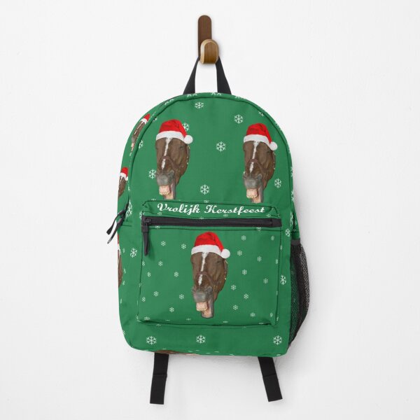 Vrolijk Kerstfeest lachend paard Backpack