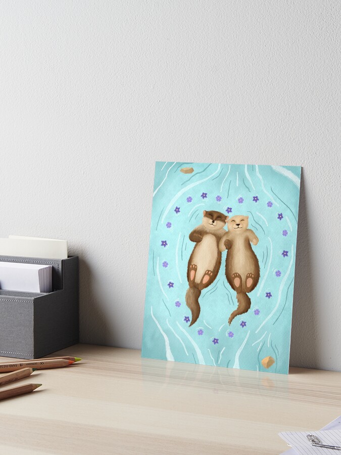 Thumbnail 1 of 2, Art Board Print, Significant Otters- Otter Pals designed and sold by Kellahannawayne.