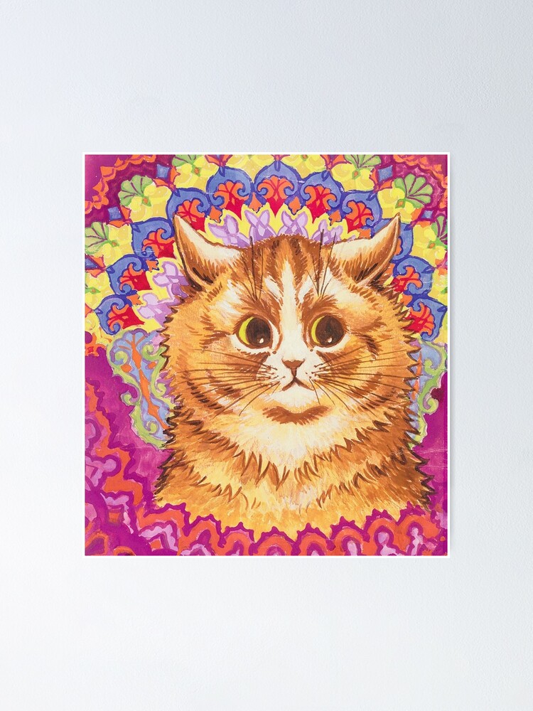 Louis Wain Colorful Cats Art Board Print for Sale by raybondesigns