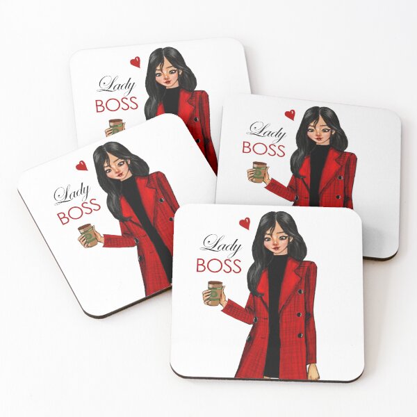 Item preview, Lady Boss Girl Boss with coffee fashion illustration designed and sold by Fayaart.