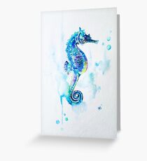 Tarjeta de felicitación Caballito de mar acuarela