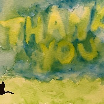 Artwork thumbnail, Thank You in the Clouds with Black Cat by catladyjoy