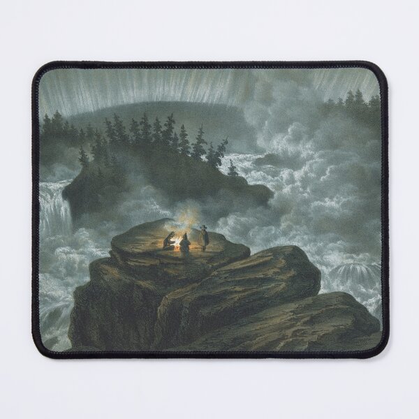 Item preview, Waterfall and Northern Lights  Carl Svante Hallbeck, 1856 designed and sold by ebrawne.