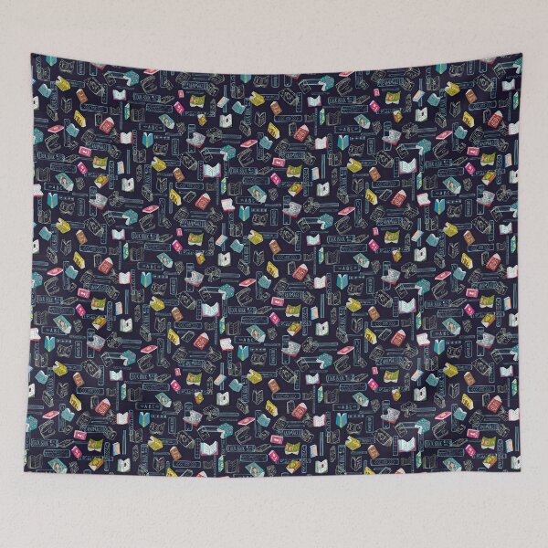 Item preview, Bookworm On Blue Background  designed and sold by AverilArt.