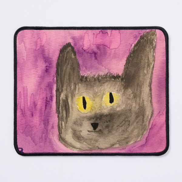 Item preview, Funky Gray Cat on fuschia background designed and sold by catladyjoy.