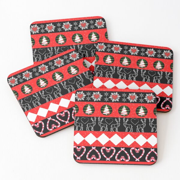 Item preview, Red Black Ugly Sweater Pattern designed and sold by Nicola Leyh.