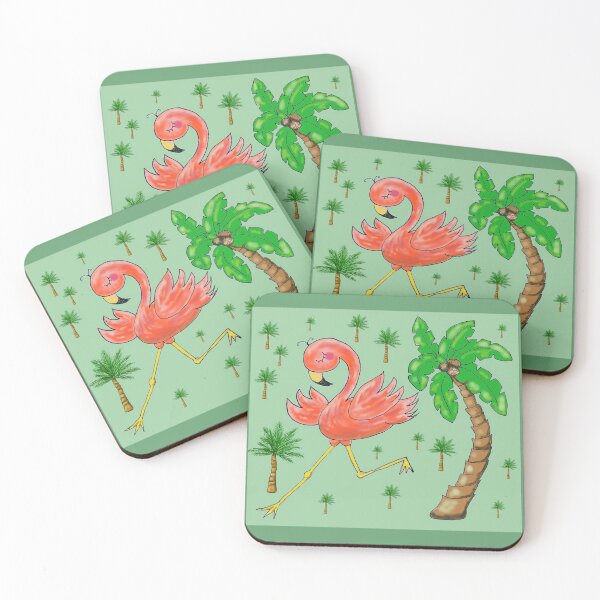 Item preview, Retro Flamingo amid Palm Trees designed and sold by CheranY.
