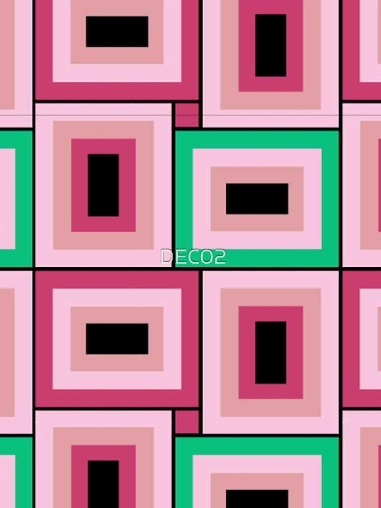 Mid-Century Modern Pink And Green Rectangles Pattern by DEC02