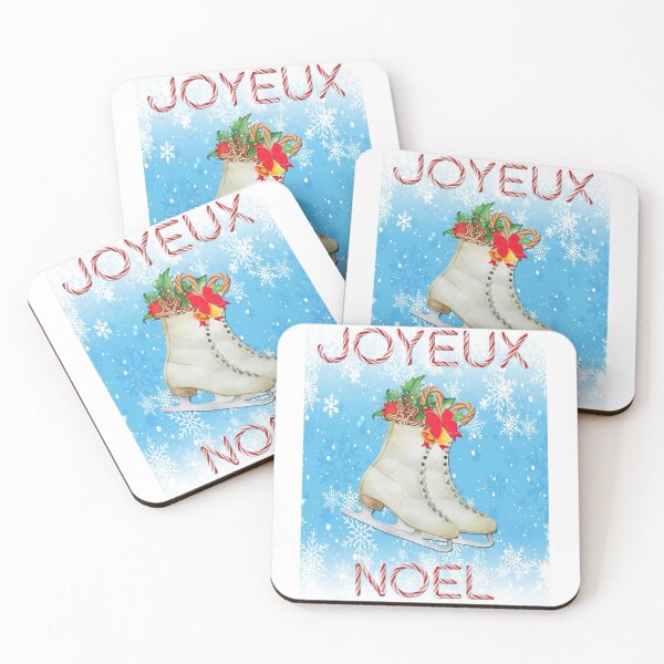 Item preview, Joyeux Noel with candy canes and ice skates designed and sold by BadaBlingLtd21.