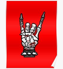 HEAVY METAL HAND SIGN - bloody Poster