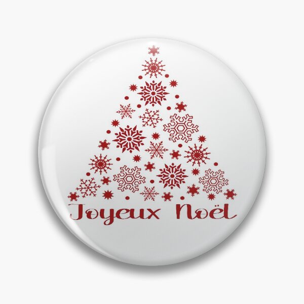 Item preview, Joyeux Noël French Holiday Phrase With Red Snowflake Christmas Tree designed and sold by Bad Kitty Designz.