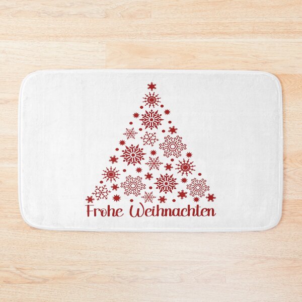 Item preview, Frohe Weihnachten German Holiday Phrase With Red Snowflake Christmas Tree designed and sold by Bad Kitty Designz.