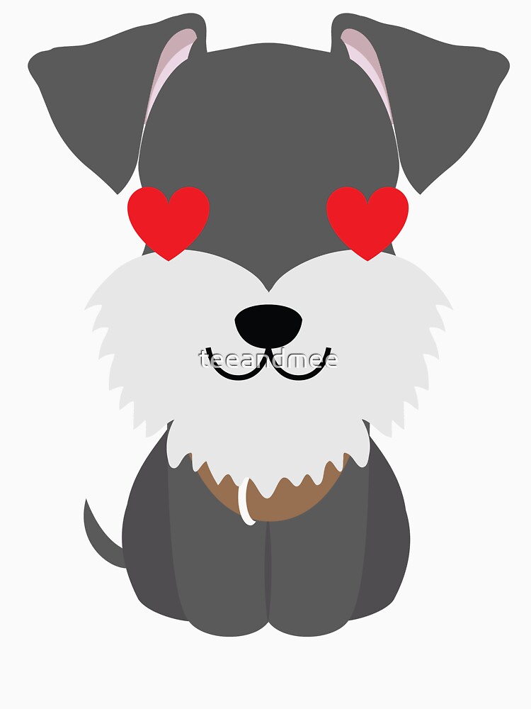 Camiseta «Schnauzer Dog Emoji Heart and Love Eyes» de teeandmee Redbubble
