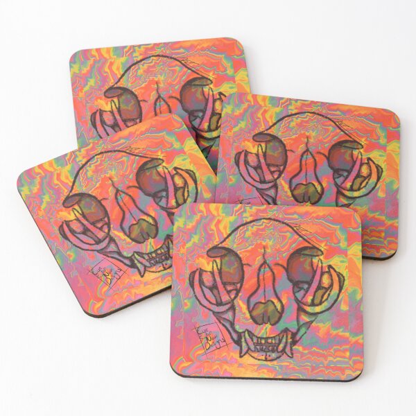 Item preview, Rainbow Trippy Raccoon Skull designed and sold by Eye of Newt Designs.