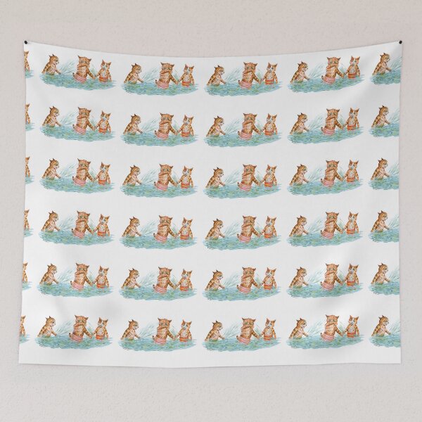 Item preview, Water Playing Cats - Louis Wain designed and sold by karwilberevivalcollection.