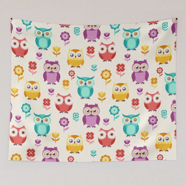 Item preview, owl flower cute cartoon pattern designed and sold by PatrickRobbin.