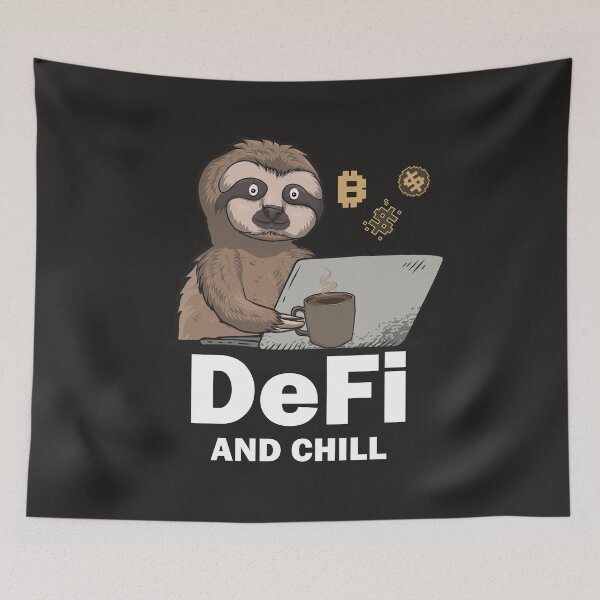 Item preview, Defi Cryptocurrency Funny Sloth With Coffee designed and sold by MrEddie10.