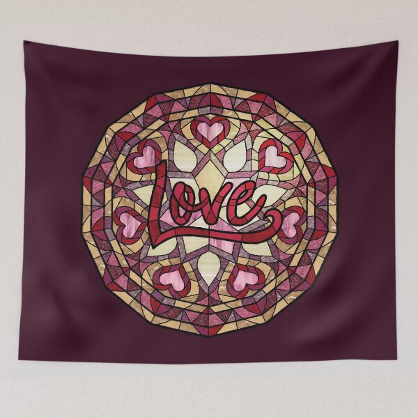Item preview, Love Red and Pink Stained Glass designed and sold by Wyvernwrought.
